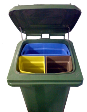 10120C345 120L Recycling Waste Container Set 塑膠環保回收桶