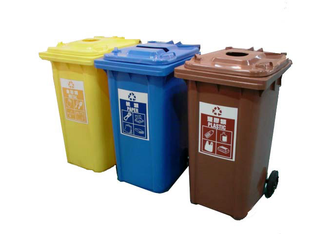 10240R345 240L Recycling Waste Container Set 塑膠環保回收桶