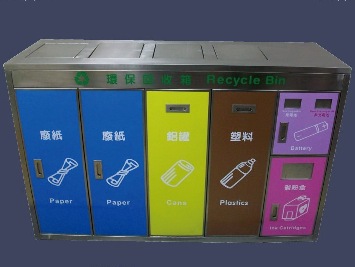 100S82A S82A S/S Swing Top Recycling Waste Container 不鏽鋼搖蓋回收桶