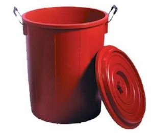 80 Litre bucket with cover, flame retardant