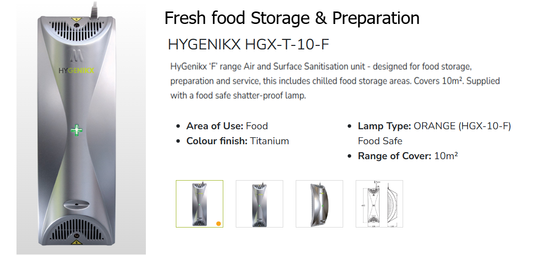 Fresh food storage: Mechline Hygenikx HGC-T-10-F